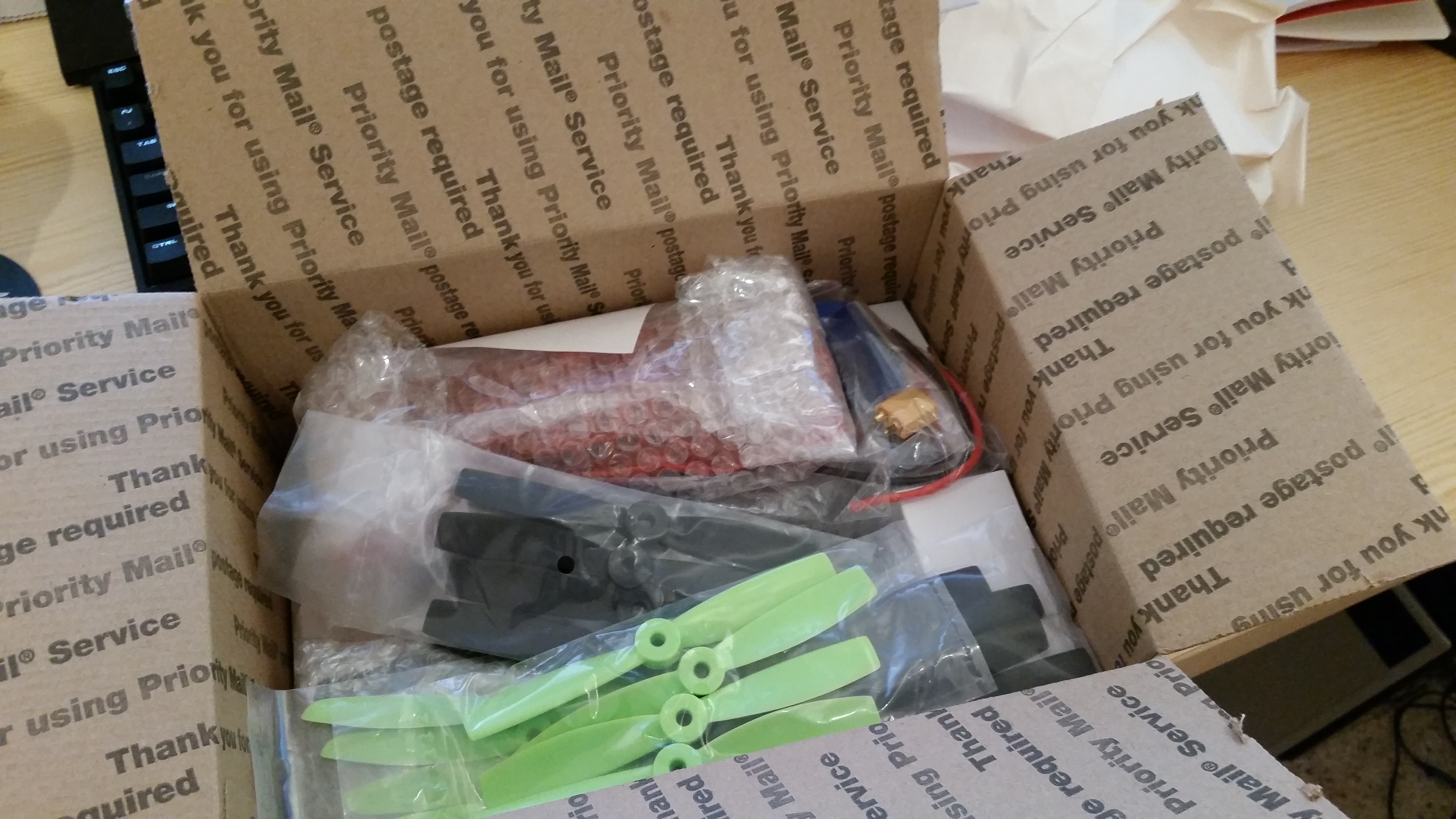 Carefully packaged goodies from MiniQuadBros
